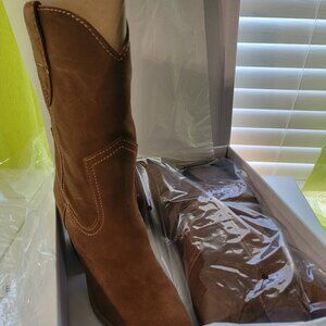 Brown suede leather boots size 11